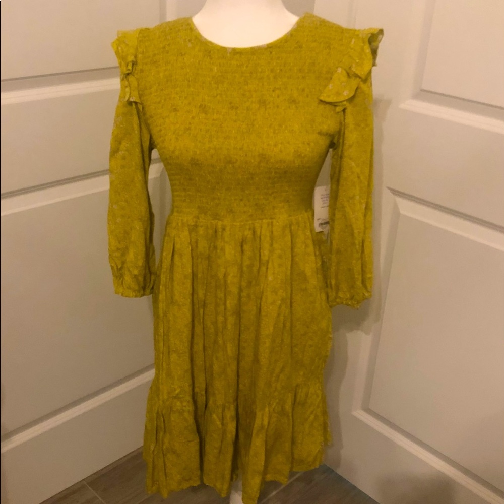 NWT Light Green Ditsy Floral Dress Sz. Large